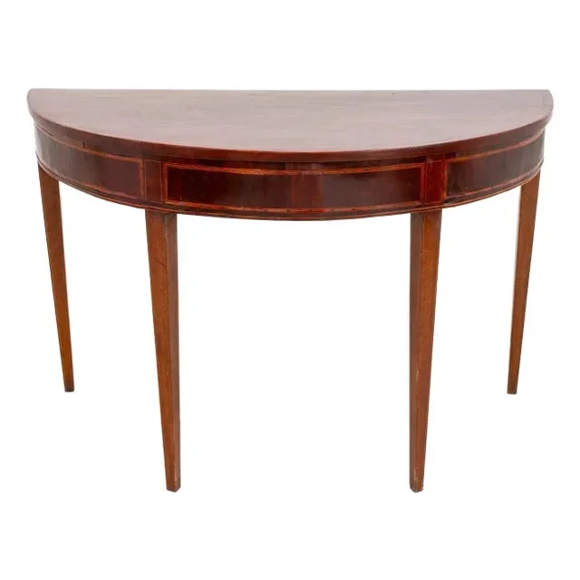 George III Mahogany Demilune Pier Table