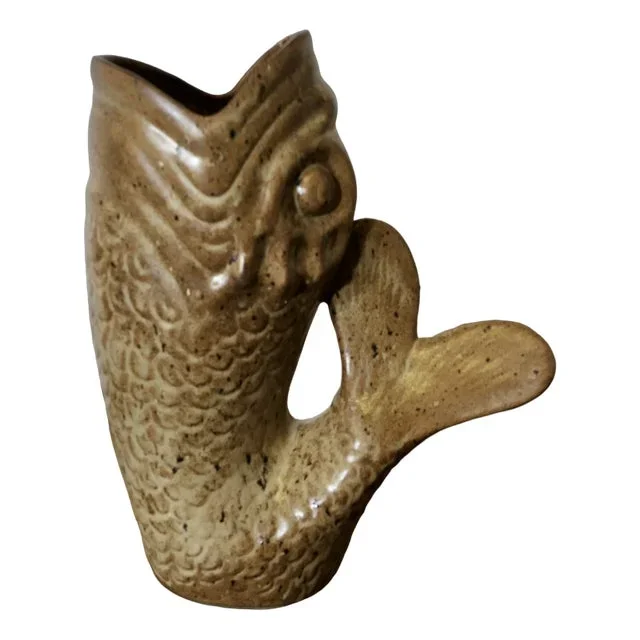 Giant French Fish Jug from Vallauris, 1950s