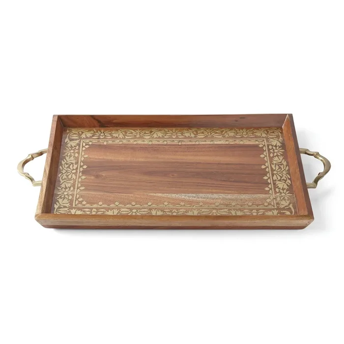 Global Tapestry Wood Handle Serving Tray 20″