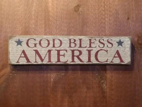 God Bless America Wood Sign