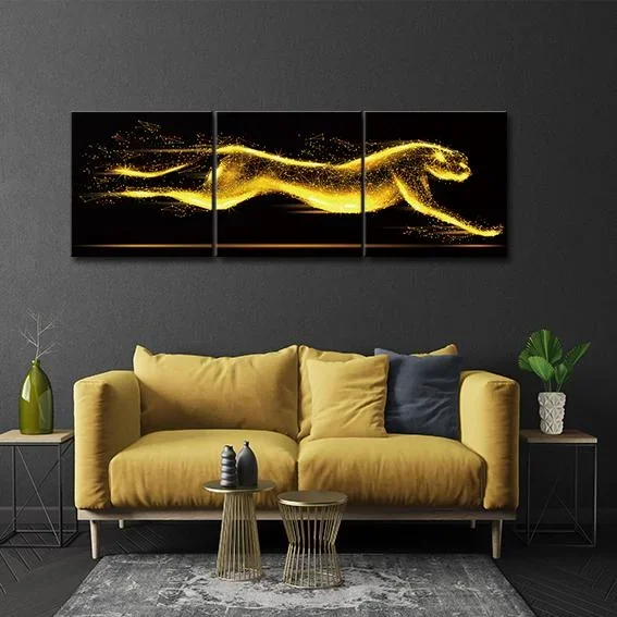 Golden Panther Picture Tempered Glass
