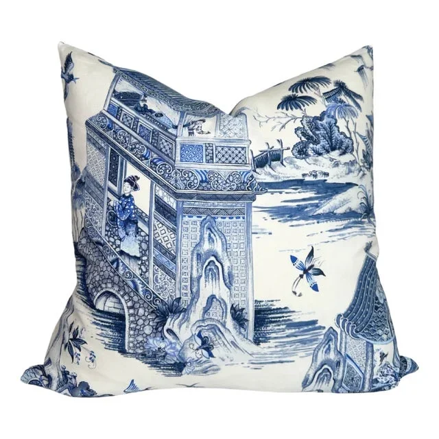 Grand Palace Pillow Covers in Blue, 22×22 Pillow
