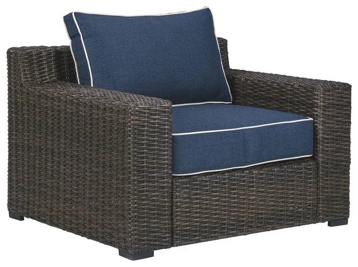 Grasson – Brown/blue – Lounge Chair W/cushion (1/cn)
