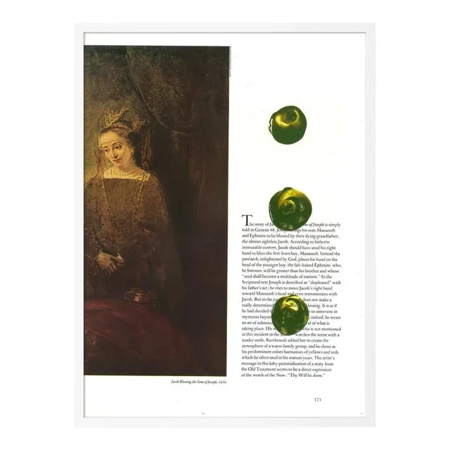 Green Dots Print by Virginia Chamlee in White Frame, Small