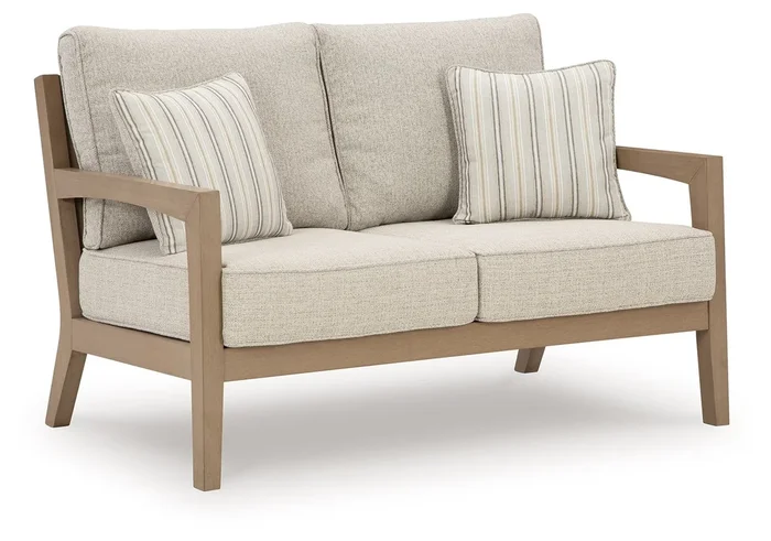 Hallow Creek – Loveseat With Cushion – Driftwood