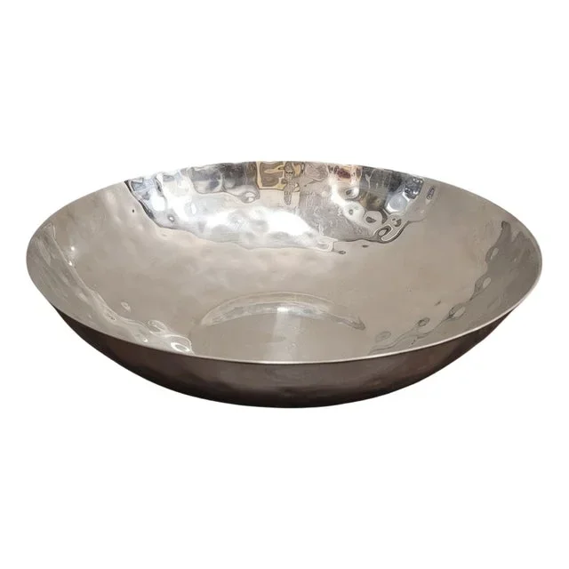 Hammered Aluminum Centerpiece, Italy, 1970s