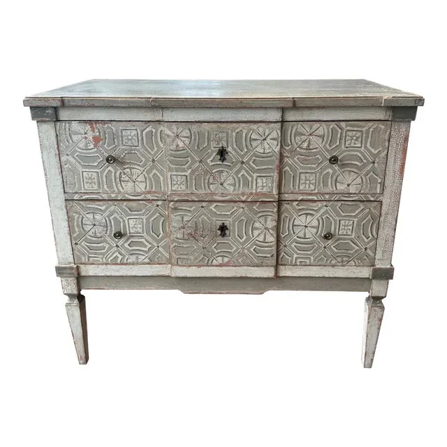 Hand Painted French 2-Drawer Commode
