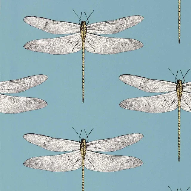 Harlequin Demoiselle Wallpaper in Cornflower/First Light/Honey – a Sample