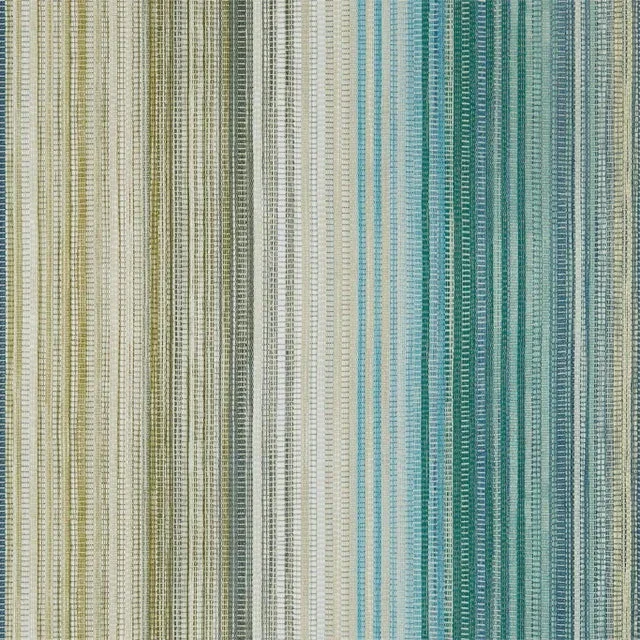 Harlequin Spectro Stripe Wallpaper in Emerald/Marine – a Sample