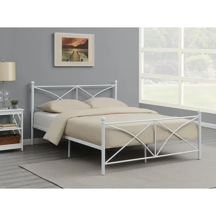 Hart Metal Queen Platform Bed – White