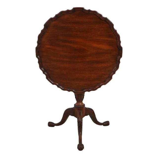 Henkel Harris Chippendale Mahogany Claw Foot Tilt Top Table