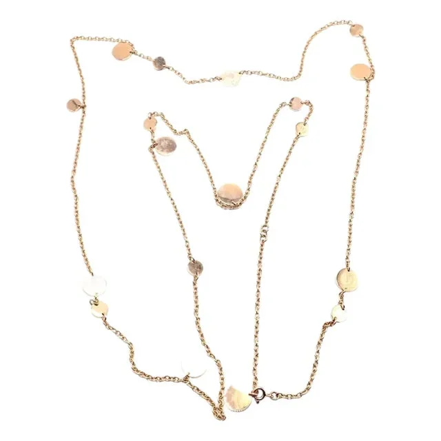 Hermes Confetti Rose Gold 42″ Long Link Chain Necklace