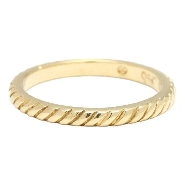 Hidalgo Flat Rope Band, 18k Yellow Gold, Ring Size 4