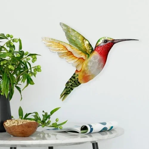 Hummingbird Wall Decor Yellow And Green Large (Item # m7017 l g)