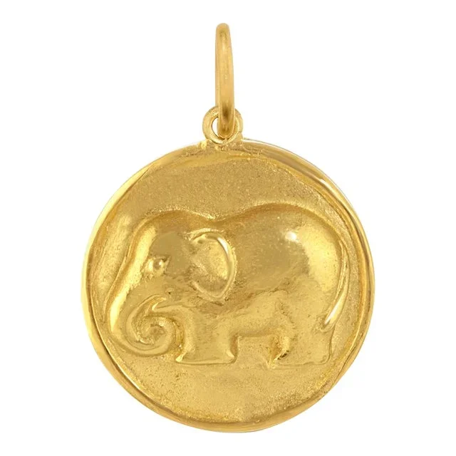 Ico & the Bird & TMM Zodiac 18k Gold Elephant Pendant