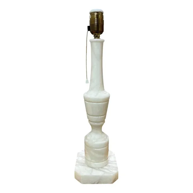 Italian White Marble Floor Lamp, 1960s