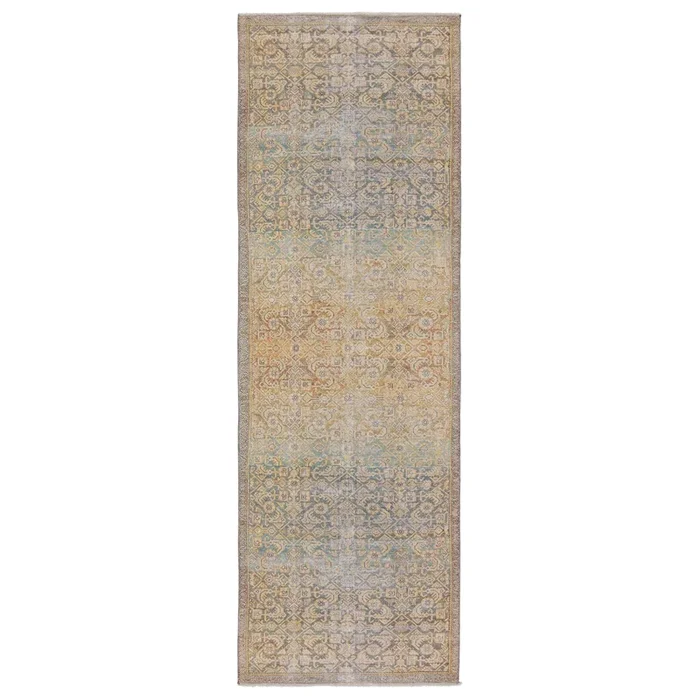 Jaipur Living Atkins Trellis Gold/ Green Runner Rug