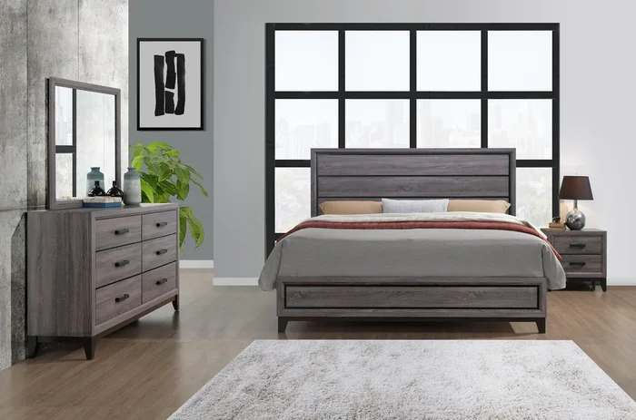 Kate Grey Queen 5-Piece Bedroom Set