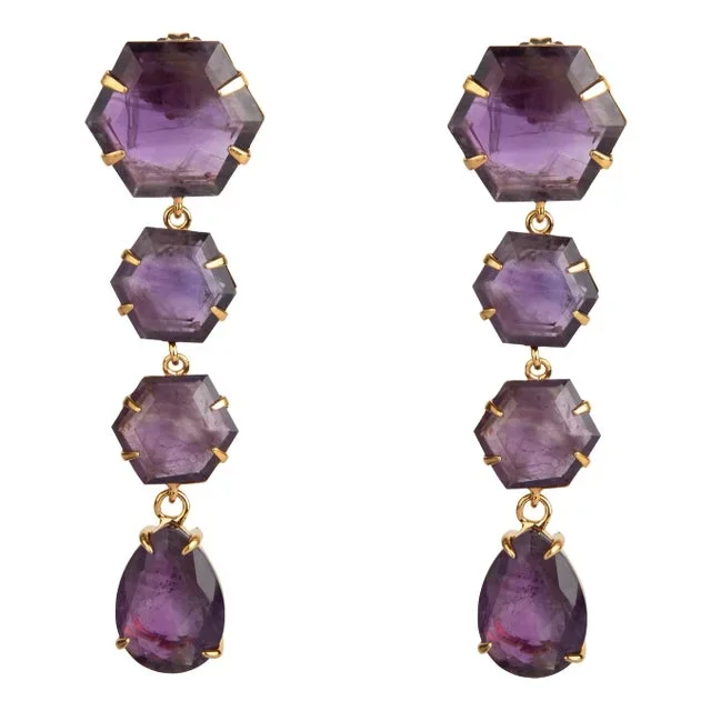 Kerry Earrings, Purple, Pierced