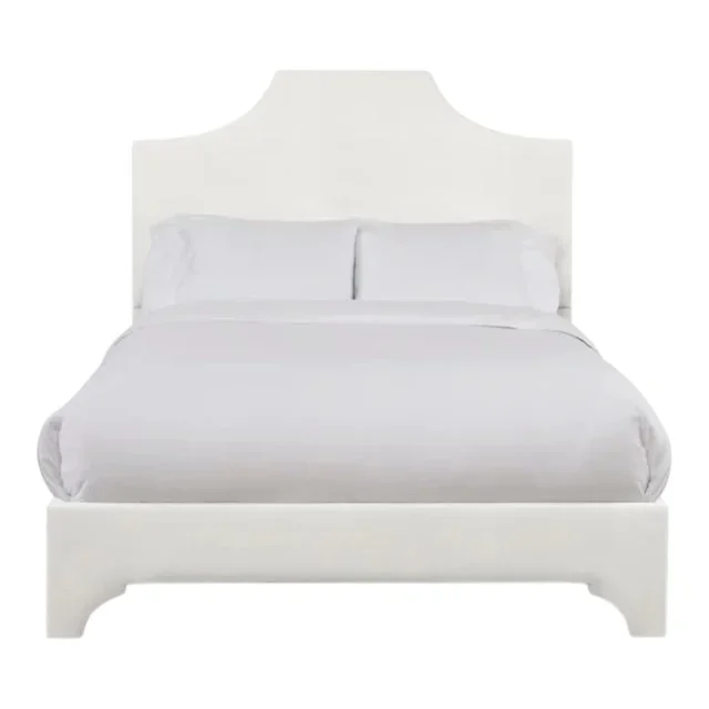 Kit Queen Bedframe, Ivory Velvet