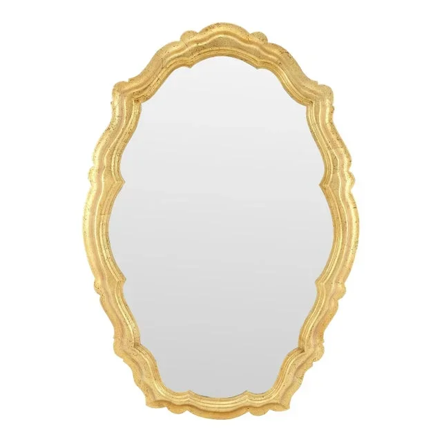 La Barge Large Shield Shape Gold Leaf Gilt Wall Mirror
