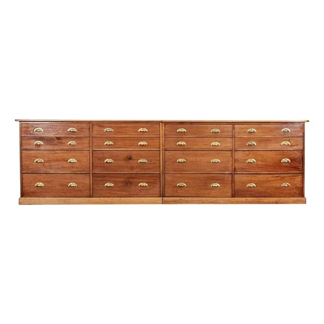 Large 19th Century English Mahogany Haberdashery Drawers, 1890s