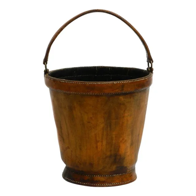 Large Mid-Century Modern Paper Basket in Cowhide, 1960s