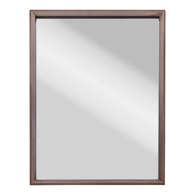Large Mid-Century Modern Wood Frame Wall Mirror