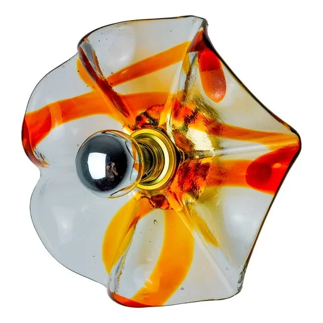 Large Orange Murano Glass Floral Sconce from La Murina, Italy, 1970