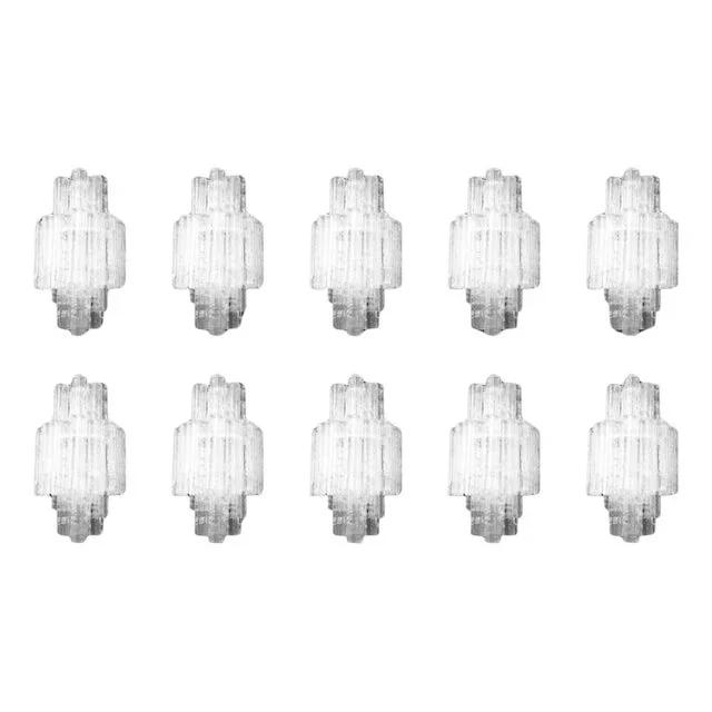 Large Wall Chandeliers with Murano Ice Glass from Venini, Italy, 1960s