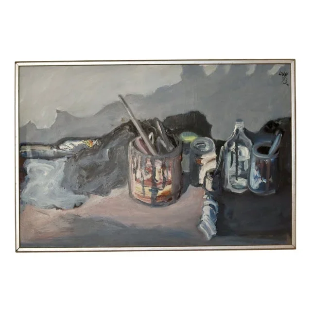Lars Yngve Nilsson, Still Life with Paint Pots, 1950s, Oil on Canvas
