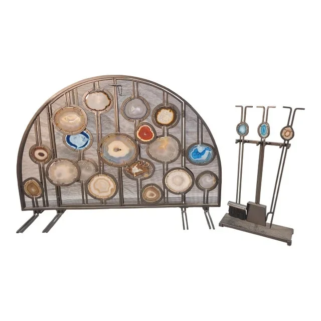 Late 20th Century Fireplace Screen Gate – Set of 2