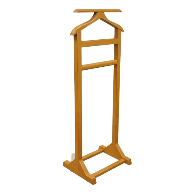 Late 20th Century Modern Saddle Leather Italian Gentleman’s Clothing Valet Suit Butler Stand