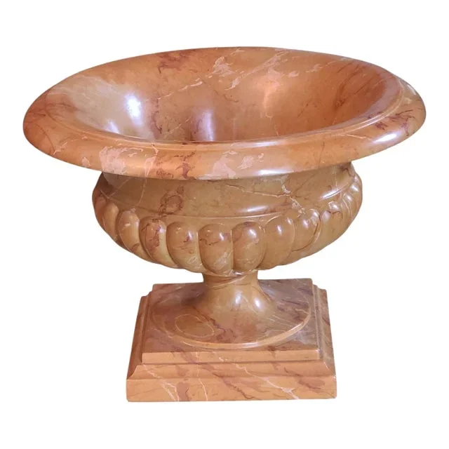 Late 20th Century Neoclassical Decorative Centerpiece Heavy Marbleized Style Urn Jardinière Planter