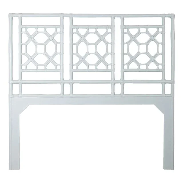 Lattice Back Headboard Double, Light Blue