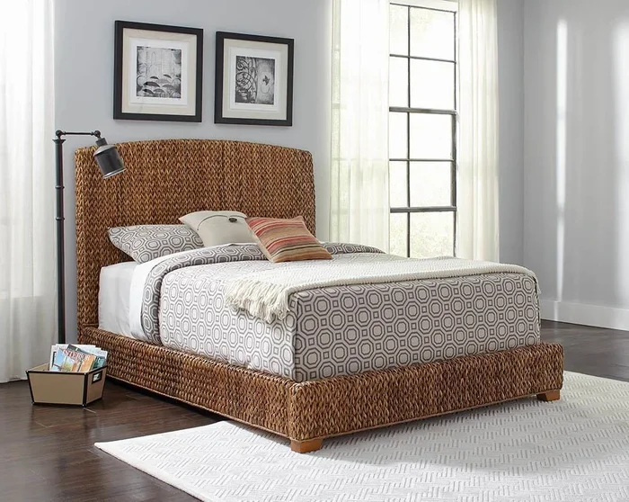 Laughton Amber California King Hand-Woven Banana Leaf Bed
