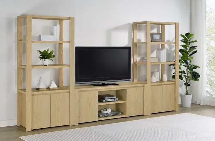Laurelton – 3 Piece Entertainment Center TV Stand – Light Oak