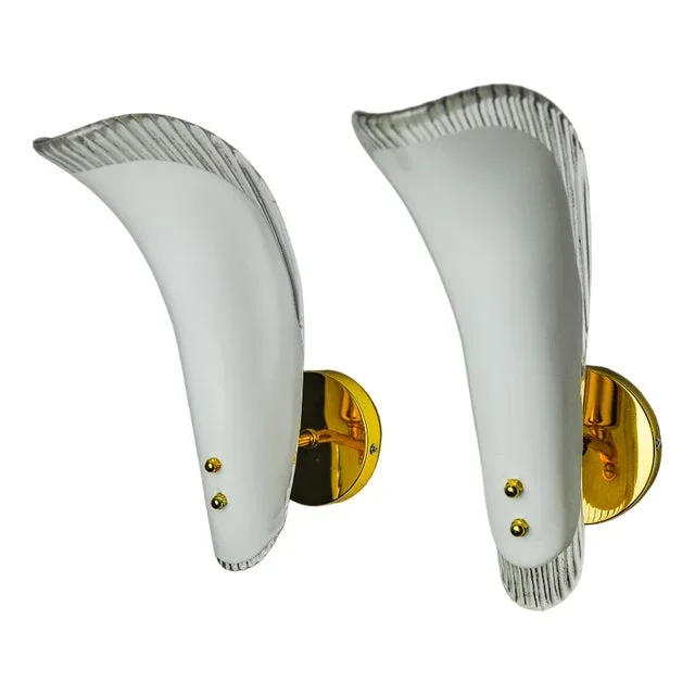 Leaf Wall Lights in Murano Glass, 1970, Set of 2