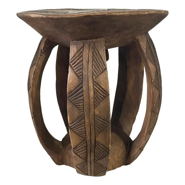Lg African Vintage Baga Stool /Table Guinea-Bissau 18″ H by 17″ W