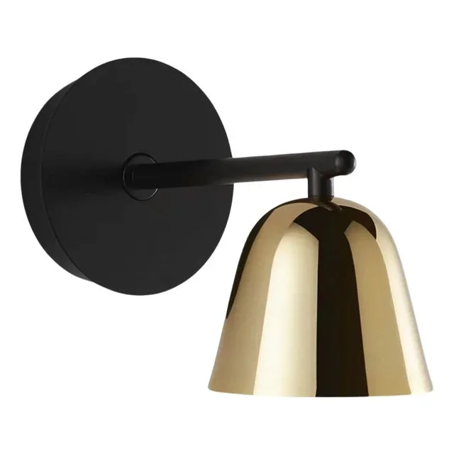 Lighto a Black Matte- Golden Glossy Cup Wall Lamp by Jaime Hayon for Parachilna
