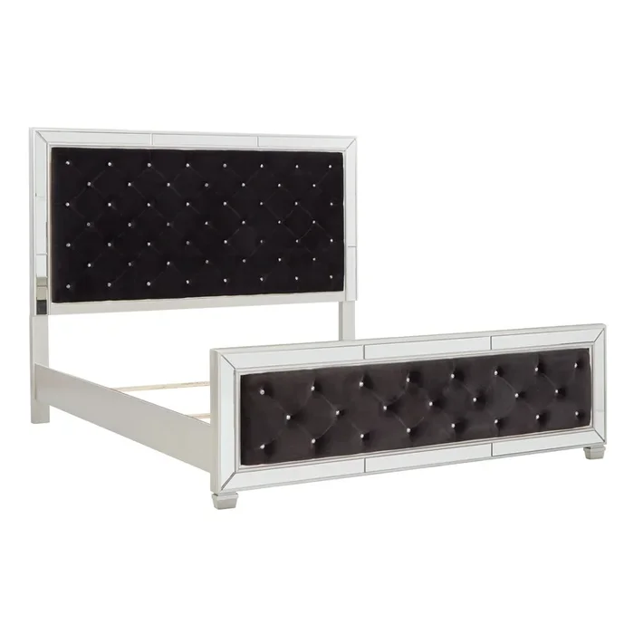 Lindenfield – Black/silver – Queen Uph Panel Footboard
