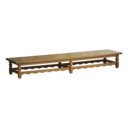 Long Mid-Century Modern Danish Bench in Oak by Henning Kjærnulf, 1960s