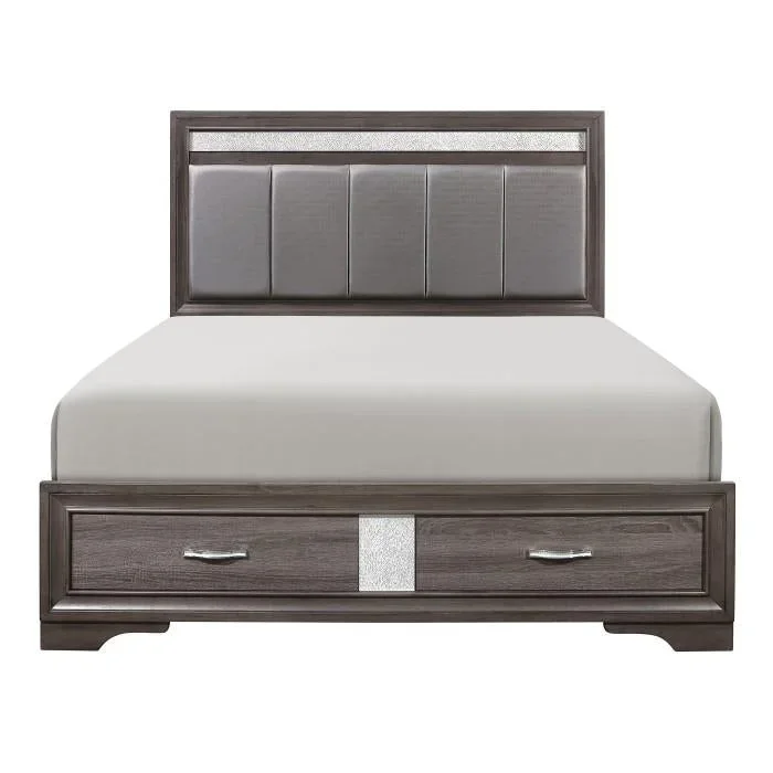 Luster (3) Queen Platform Bed with Footboard Storage