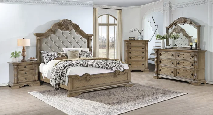 Malib Light Brown Panel Bedroom Set