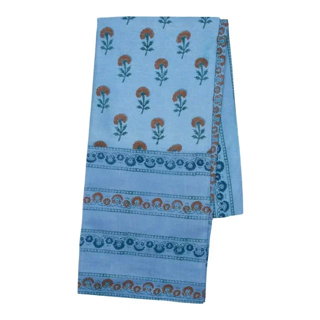 Marigold Tablecloth, 6-seat table – Blue & Orange
