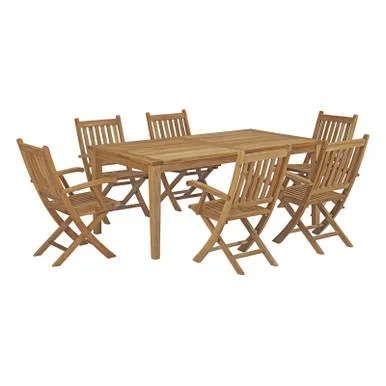 Marina 7 Piece Outdoor Patio Teak Dining Set / EEI-3206