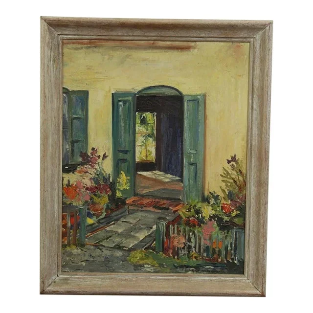 Mary H. Buckman “the Studio” Oil on Board Mid 20th Century