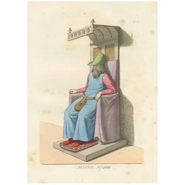 Medieval Elder in Throne, 1845, Paper