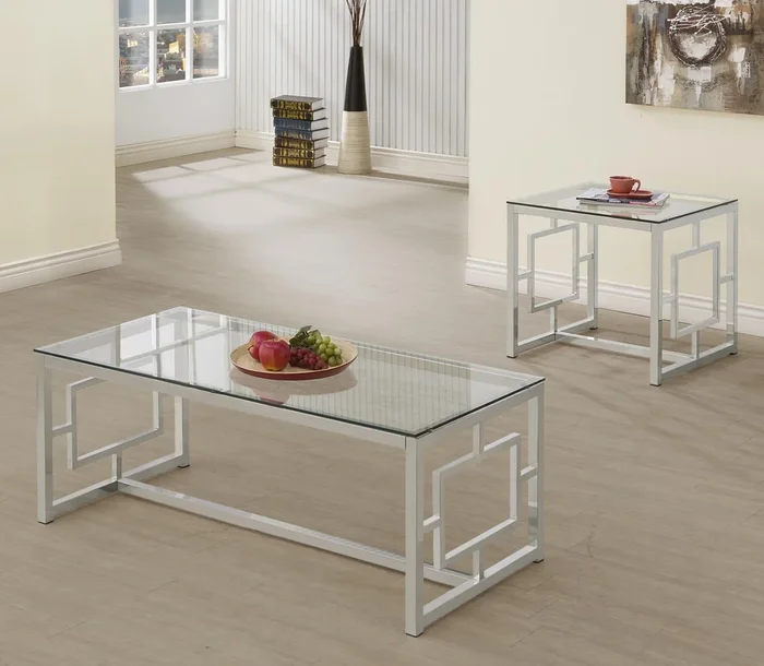 Merced Nickel 2-Piece Rectangular Coffee and End Table Set