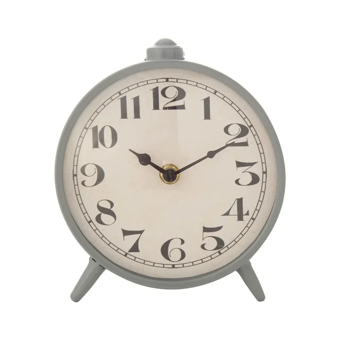 Metal Mantel Clock – Grey DF1292 by Creative Co-Op at Old Brick Furniture & Mattress Co.